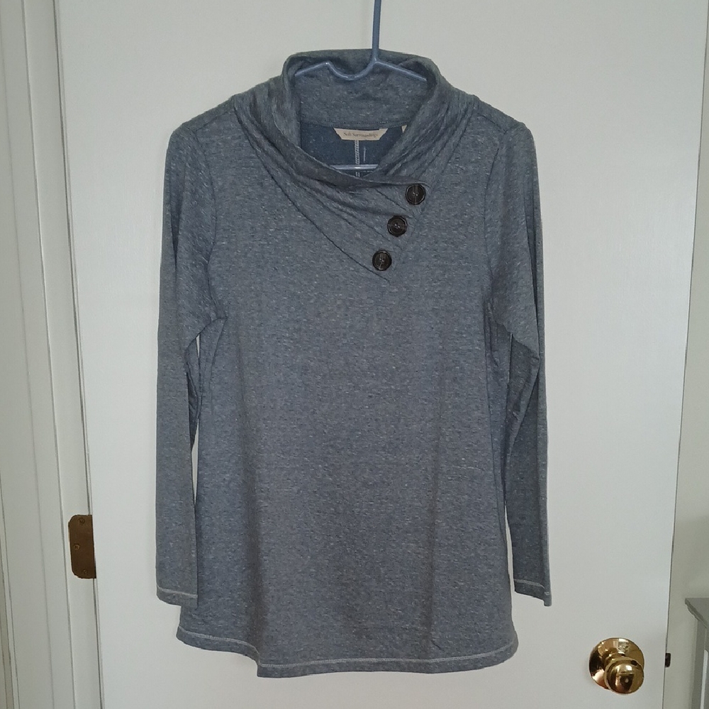Soft Surroundings, Size S Womens Long Sleeve Top with Button Detail